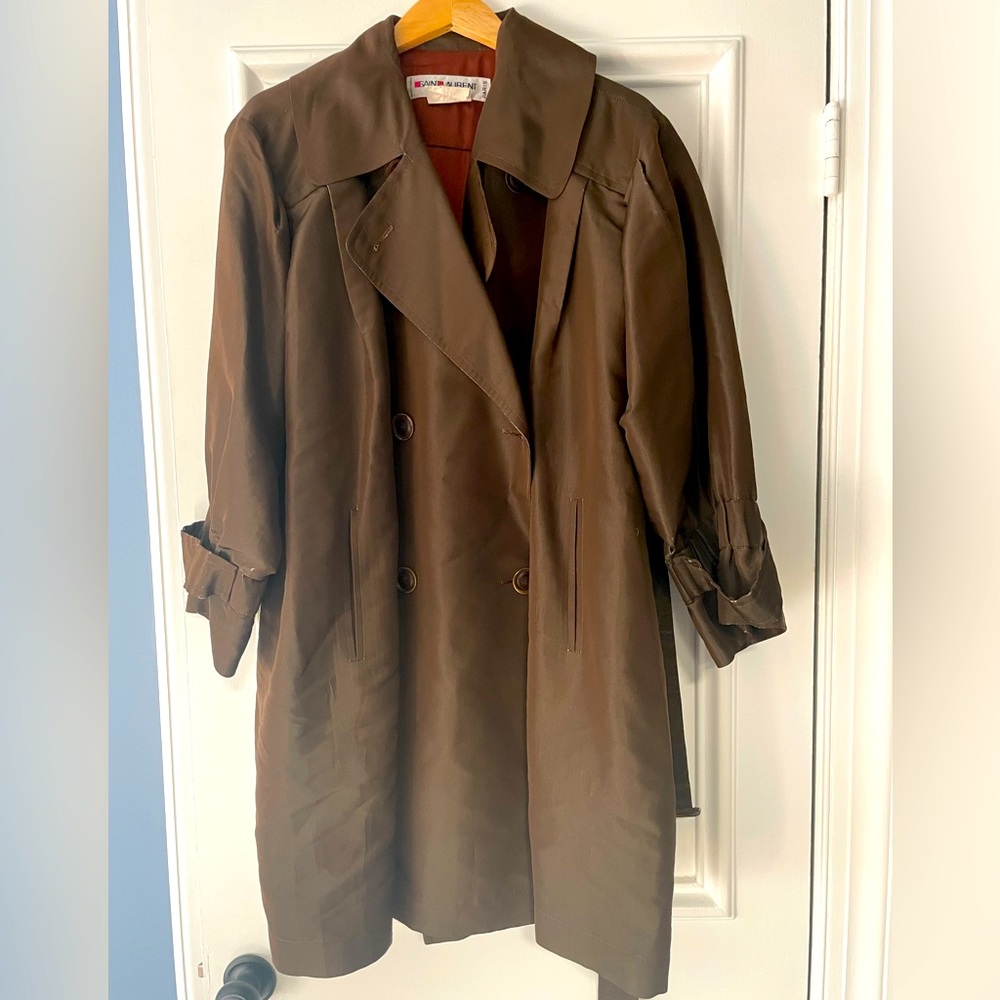 Vintage Saint Laurent Rive Gauche Silk trench coat - Picture 6 of 11